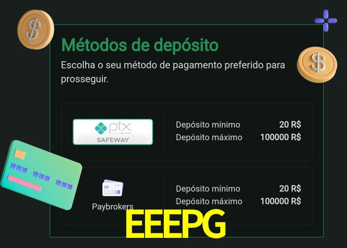 O cassino EEEPG oferece uma grande variedade de métodos de pagamento
